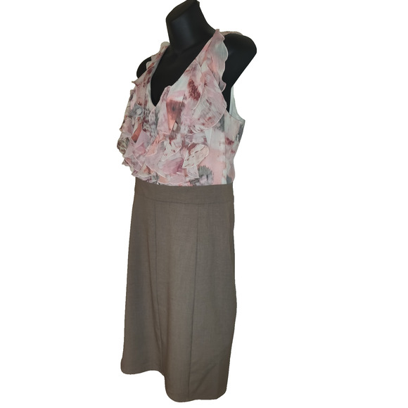 New York And Company Dress Womens LARGE Chiffon Ruffles Sleeveless Summer Classy - Picture 2 of 16